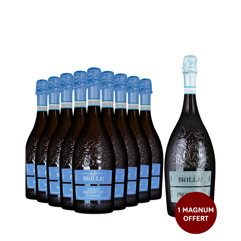 9 bouteilles Brilla Prosecco Spumante Asolo Superiore magnum Brill