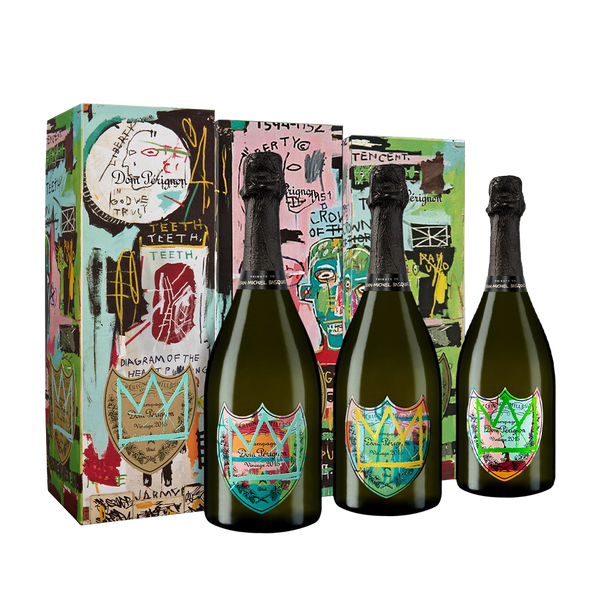 Offre 3 bouteilles Champagne Dom Pérignon Jean-Michel Basquiat Édition Gift Box Vintage 2015